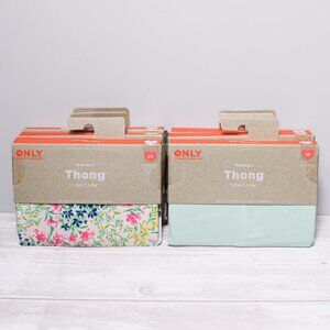 6 Pairs Old Navy Womens No Show Thongs Pink Floral Panties 2X